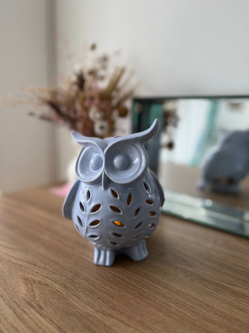 Coruja Luminária de Cerâmica